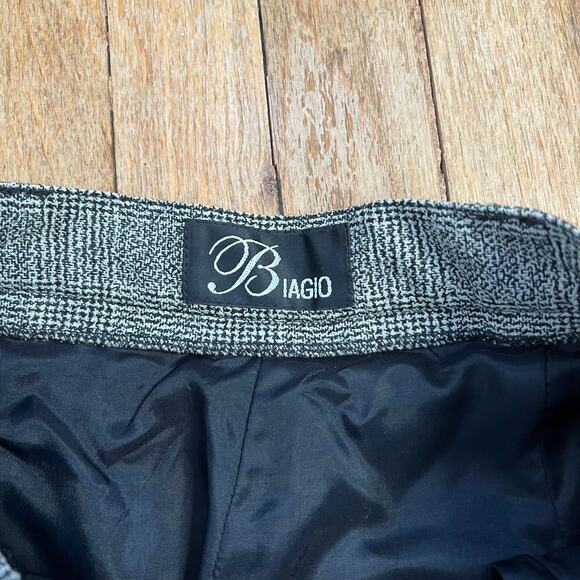 80s Biagio Glen Plaid Wool Pants Wide Leg Front‎ Pleat High Rise Women's Size 12 - Picture 4 of 10